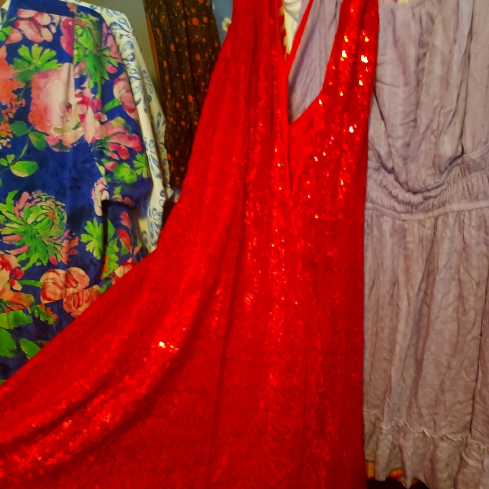 Beautiful sparkling red dress 4x